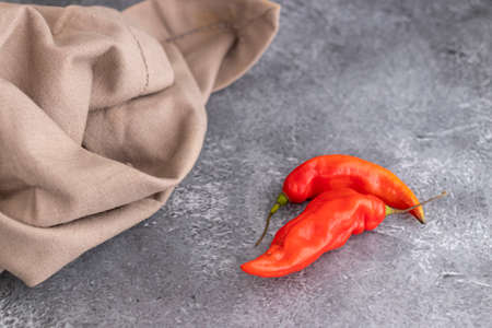 Presentation of Peruvian hot red chili (Aji Limo)の写真素材