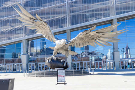 Atlanta, USA - Jan 18th 2021: View of the Mercedes Benz Stadium in the city of Atlanta, GAのeditorial素材