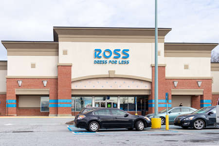 Buford, USA - Jan 17th 2021: Front view of the Ross store located in Buford, GA.のeditorial素材