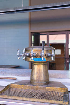 Close up of draft beer dispenserの写真素材