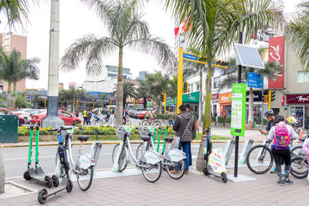 LIMA, PERU - SEP 08TH 2019: Alternative means of transport for the inhabitants of the city of Lima in Peruのeditorial素材