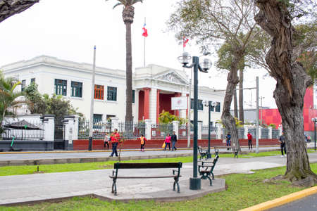 LIMA, PERU - SEP 08TH 2019: French Alliance in Peru, headquarters of the District of Miraflores in the city of Lima, Peru.のeditorial素材