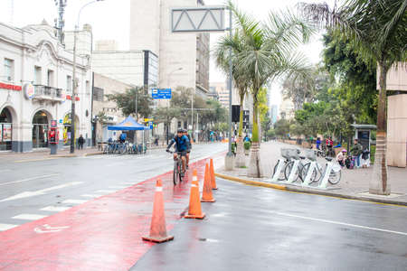 LIMA, PERU - SEP 08TH 2019: Alternative means of transport for the inhabitants of the city of Lima in Peruのeditorial素材