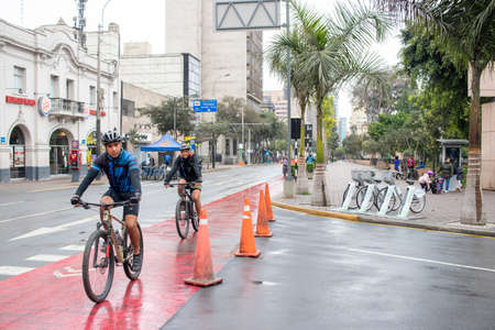 LIMA, PERU - SEP 08TH 2019: Alternative means of transport for the inhabitants of the city of Lima in Peruのeditorial素材