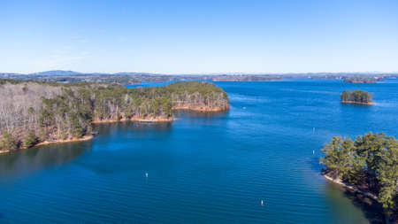Aerial view of Lanier Lake in Georgia, USAの写真素材