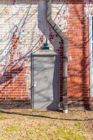 Entrance door with lampの写真素材