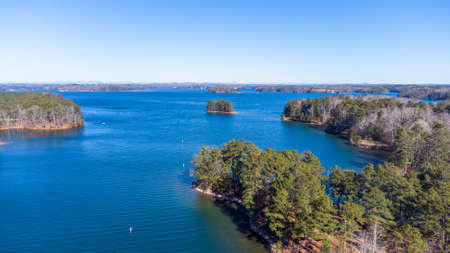 Aerial view of Lanier Lake in Georgia, USAの写真素材