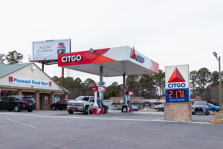 Buford, Georgia - Jan 20th 2021: Citgo Gas Station in Buford, Georgiaのeditorial素材