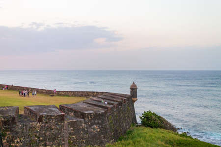 Old San Juan, Puerto Rico - Mar 22th 2014: View of the Castillo de San Cristobal in Old San Juan, Puerto Ricoのeditorial素材
