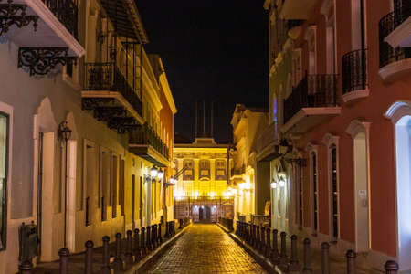 Old San Juan, Puerto Rico - Mar 22th 2014: View of colorful facades in Old San Juan, Puerto Ricoのeditorial素材