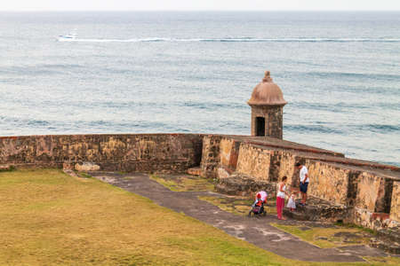 Tourists enjoying the Morro de San Juan, in Old San Juan.のeditorial素材