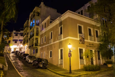 View of colorful facades in Old San Juan, Puerto Ricoのeditorial素材