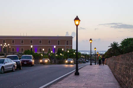 View of the streets overlooking the sea of Old San Juan. Puerto Ricoのeditorial素材