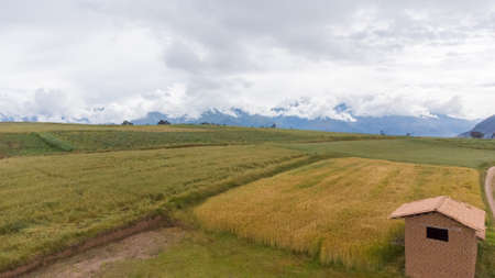 Breathtaking view of the landscape over the Andes of Cuzcoの写真素材