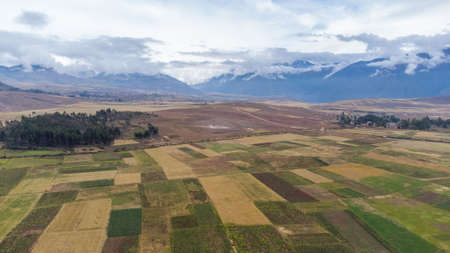 Breathtaking view of the landscape over the Andes of Cuzcoの写真素材