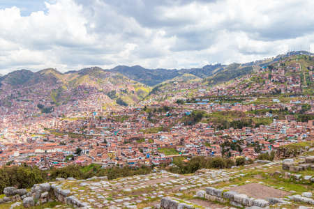 Panoramic view of the city of Cuzco.の写真素材