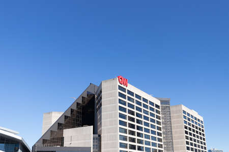 Top view of the CNN building in Atlanta, USAのeditorial素材