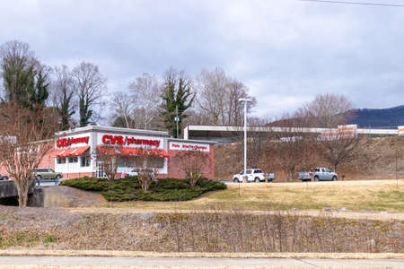 Front of CVS pharmacy in Buford, Georgia.のeditorial素材