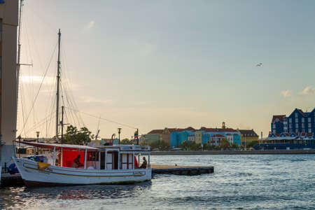 Willemstad, Curacao - Nov 08th 2014: Boats in the port of Willemstad in Curacaoのeditorial素材