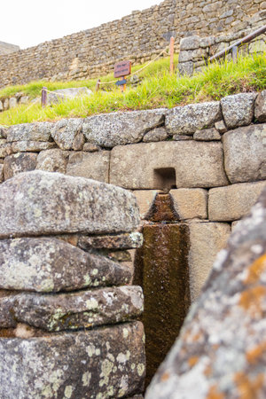 Archaeological remains of Machu Picchu located in the mountains of Cusco.の写真素材