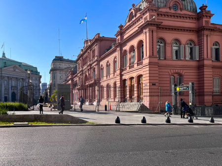 Buenos Aires, Argentina - Jun 12th 2022: Side view of the Casa Rosada in the city of Buenos Aires.のeditorial素材