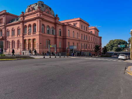 Buenos Aires, Argentina - Jun 12th 2022: Side view of the Casa Rosada in the city of Buenos Aires.のeditorial素材