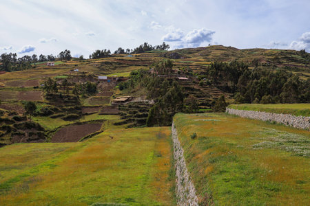 View of the ruins of the Inca temple of Chinchero in Cusco. Peru.の写真素材