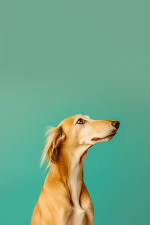 Cute dog of the Irish saluki breed is posingの素材