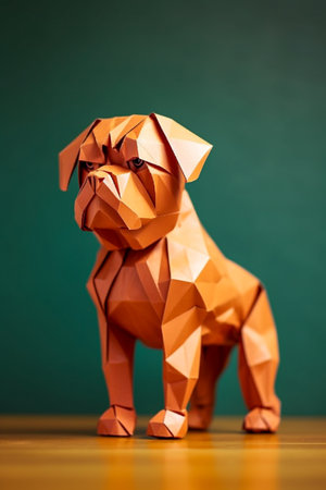 Cute little breed dog made in Japanese origami styleの素材