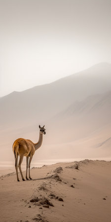 View of VicuÃ±a in the Peruvian Andesの素材