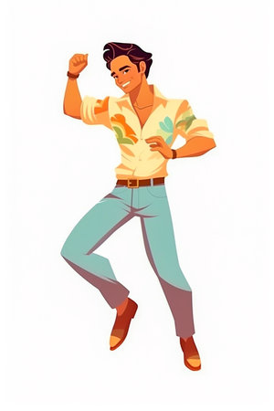 Attractive man enjoying the beachの素材