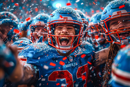 American football fans on Red Square.の素材