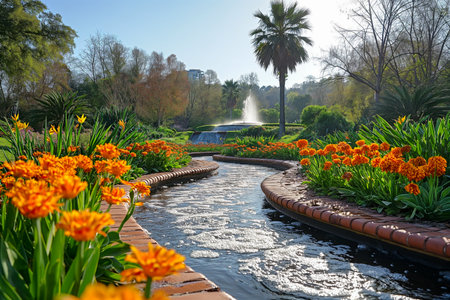 Spring Blossoms Abound in Botanical Garden Splendorの素材