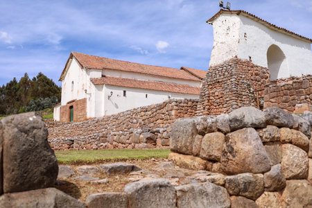 View of the ruins of the Inca temple of Chinchero in Cusco. Peru.の写真素材