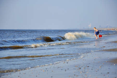 Big blue waves in Zandvoort (Northen Sea in Holland)の写真素材