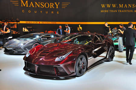 FRANKFURT - SEPT 14: Ferrari Mansory 458 Italia presented as world premiere at the 65th IAA (Internationale Automobil Ausstellung) on September 14, 2013 in Frankfurt, Germanyのeditorial素材
