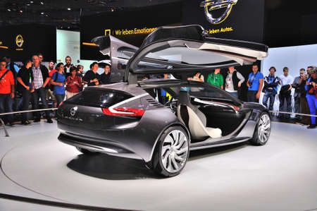 FRANKFURT - SEPT 14: Opel Monza Concept presented as world premiere at the 65th IAA (Internationale Automobil Ausstellung) on September 14, 2013 in Frankfurt, Germanyのeditorial素材
