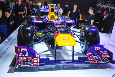 FRANKFURT - SEPT 21: INFINITY FORMULA 1 (F1) presented as world premiere at the 65th IAA (Internationale Automobil Ausstellung) on September 21, 2013 in Frankfurt, Germanyのeditorial素材