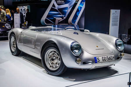 MOSCOW, RUSSIA - AUG 2012: PORSCHE SPYDER 550 presented as world premiere at the 16th MIAS Moscow...