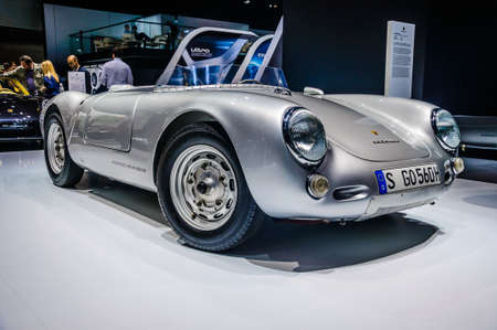 MOSCOW, RUSSIA - AUG 2012: PORSCHE SPYDER 550 presented as world premiere at the 16th MIAS Moscow...
