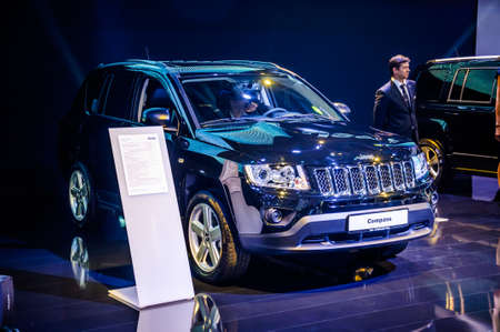 MOSCOW, RUSSIA - AUG 2012: JEEP COMPASS presented as world premiere at the 16th MIAS Moscow International Automobile Salon on August 30, 2012 in Moscow, Russiaのeditorial素材