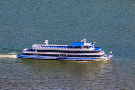 VATER RHEIN ship in Rhein river, Ruedesheim, Rheinland-Pfalz, Germany