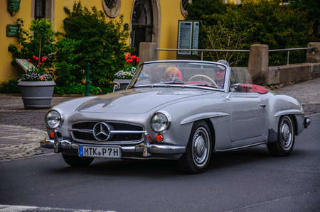 FULDA, GERMANY - MAI 2013: Mercedes-Benz 300SL cabrio roadster retro car on Mai 9, 2013 in Fulda,...