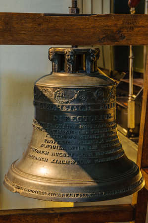 DRESDEN, GERMANY - MAY 2015: train station bell in Dresden Transport Museum on May 25, 2015 in Dresden, Germanyのeditorial素材