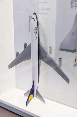 DRESDEN, GERMANY - MAY 2015: passenger aircraft Boeing 747-100 1970 in Dresden Transport Museum on May 25, 2015 in Dresden, Germanyのeditorial素材