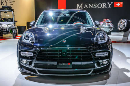FRANKFURT - SEPT 2015: Porsche Macan Mansory presented at IAA International Motor Show on September 20, 2015 in Frankfurt, Germanyのeditorial素材