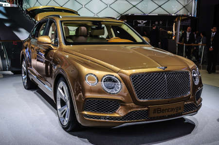 FRANKFURT - SEPT 2015: Bentley Bentayga presented at IAA International Motor Show on September 20,...