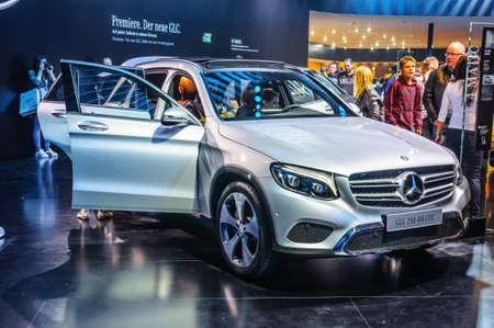 FRANKFURT - SEPT 2015: Mercedes-Benz GLC 250 4MATIC presented at IAA International Motor Show on September 20, 2015 in Frankfurt, Germanyのeditorial素材