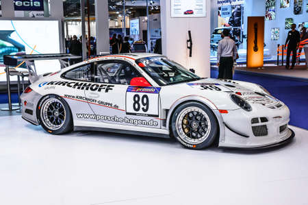 FRANKFURT - SEPT 2015: Porsche 911 997 GT3 RSR presented at IAA International Motor Show on...
