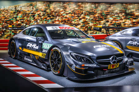 FRANKFURT - SEPT 2015: Mercedes-Benz AMG C63 DTM Coupe presented at IAA International Motor Show on September 20, 2015 in Frankfurt, Germanyのeditorial素材